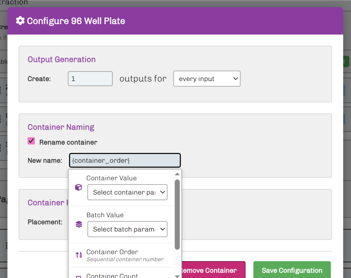 Container Configuration